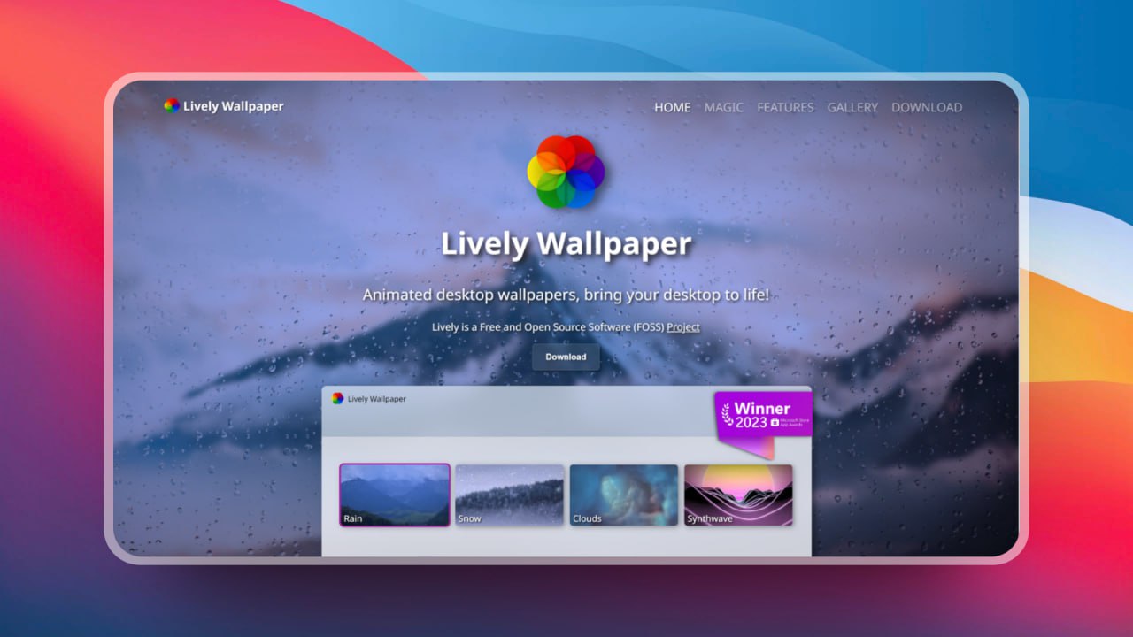 质量很不错免费开源动态壁纸软件-Lively Wallpaper